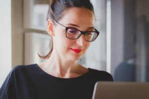 Woman wearing black shirt photo